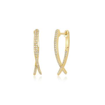 Diamond Loop Hoop Earrings