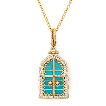 Blue City Moroccan Door Necklace Pendant