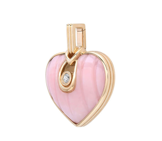 Love Pendant in Pink Opal