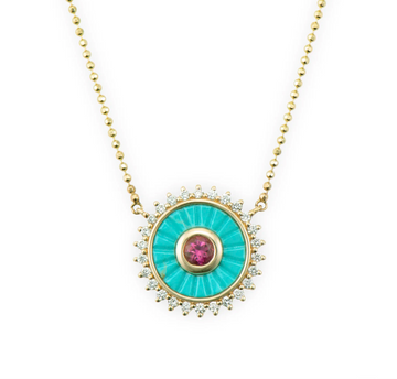 Mandala Turquoise Medalion Necklace