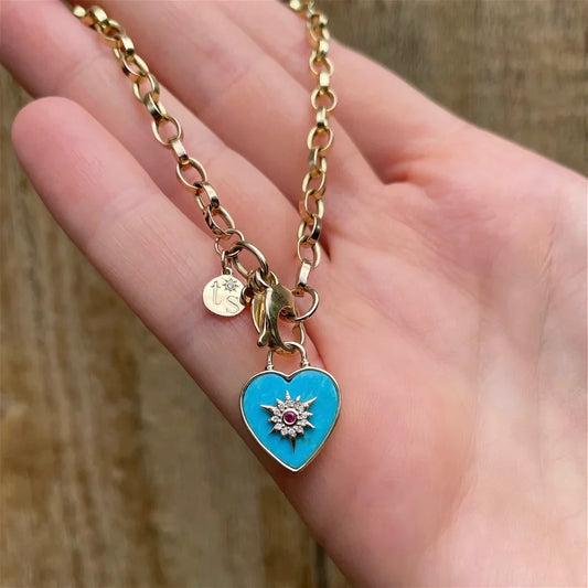 Trust Your Heart Tablet Charm Necklace Pendant