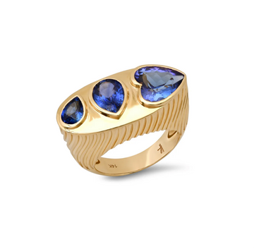 Ripple Ring in Tanzanite and Blue Sapphire