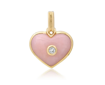 Mini Love Pendant in Pink Opal