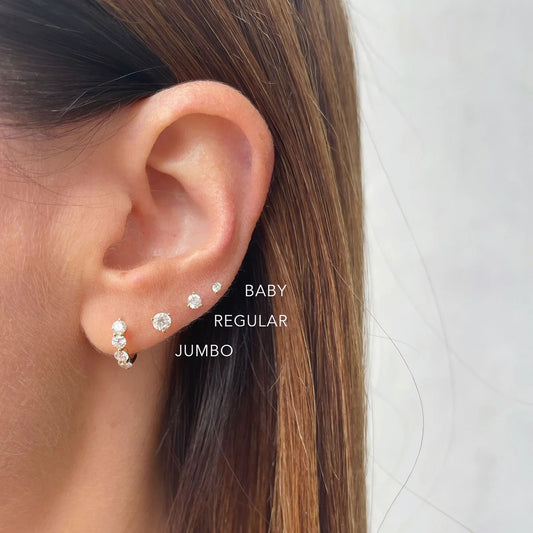 Jumbo Solitaire Diamond Stud Earring