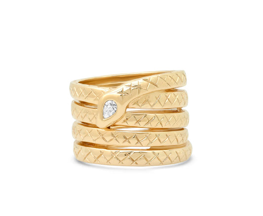 Four Coil Serpent Ring