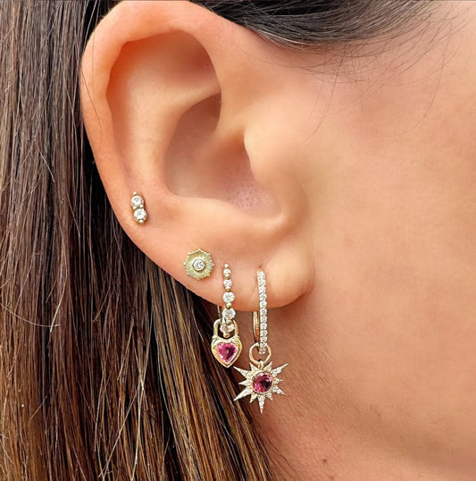 Diamond Flower Stud