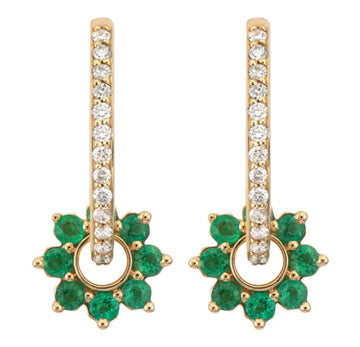 Tiny Emerald Flower Ear Charm