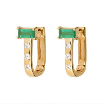 Classic Baguette Cushion Hoop Earrings