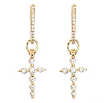 Prong Set Diamond Cross Top Switch Charm