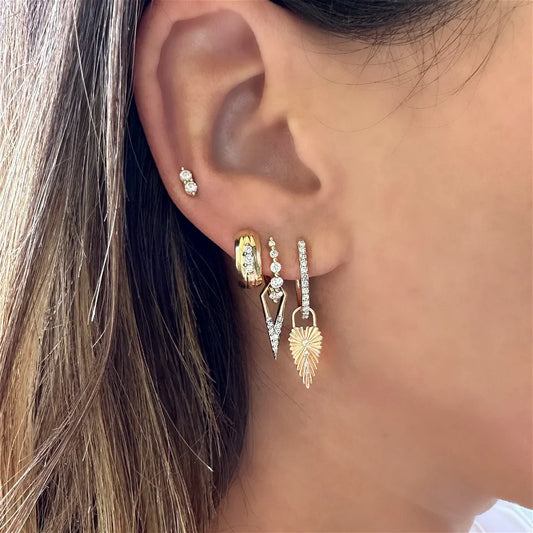 Ruffled Heart Ear Charm