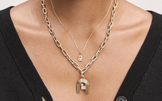 Groovy Diamond Mini Initial Charm Pendant