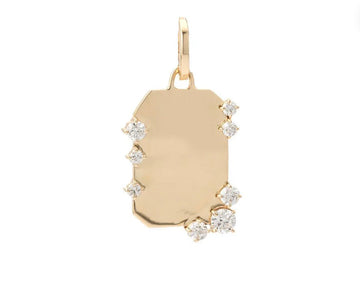 Diamond Dog Tag Hinged Pendant