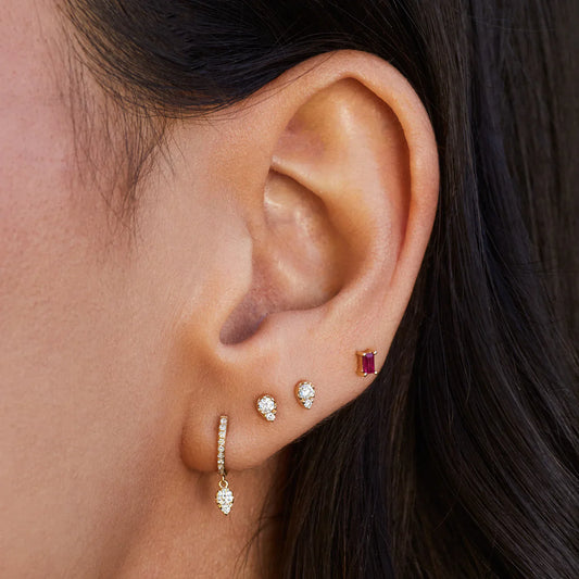 Teardrop Diamond Mini Huggie Earrings