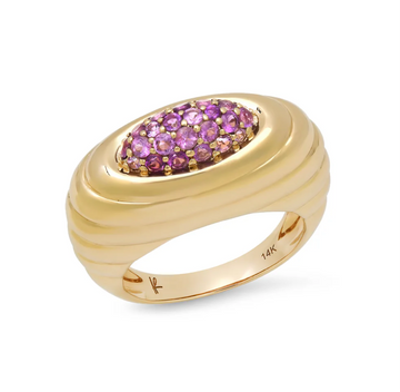 Current Ring in Amethyst Pavé