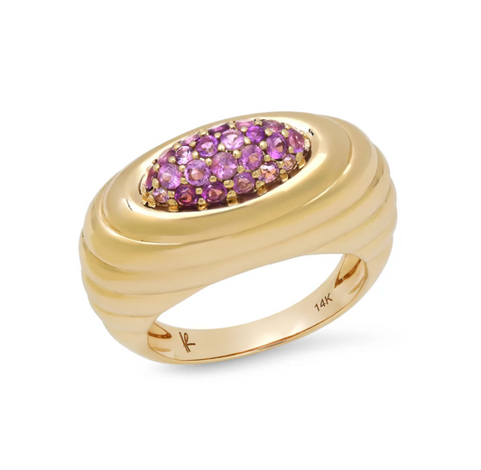 Current Ring in Amethyst Pavé