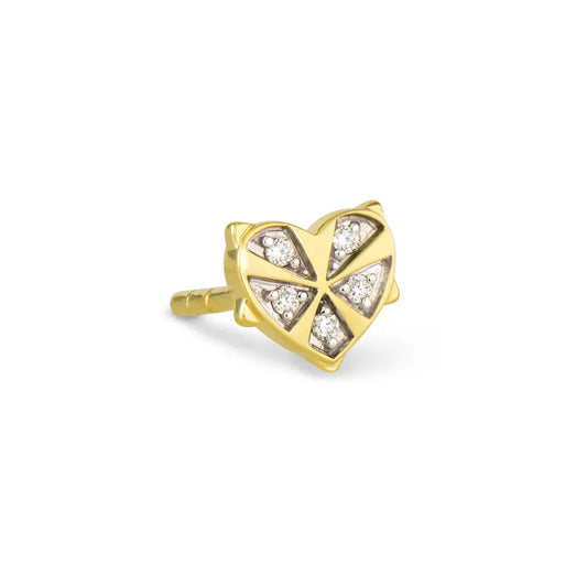 Spikey Diamond Heart Stud Earring