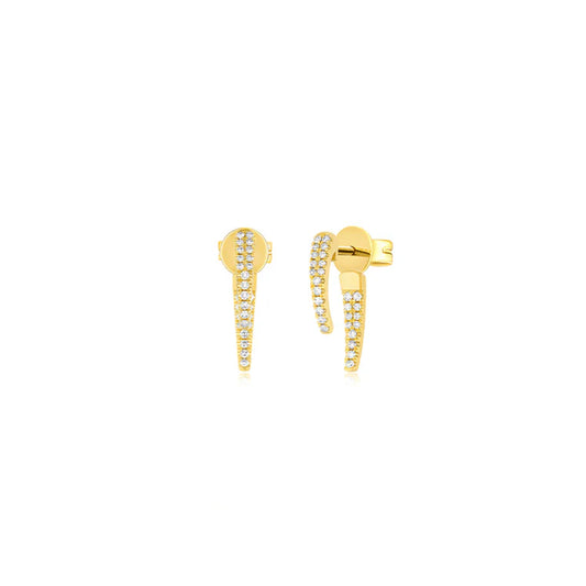 Diamond Mini Hook Stud Earrings
