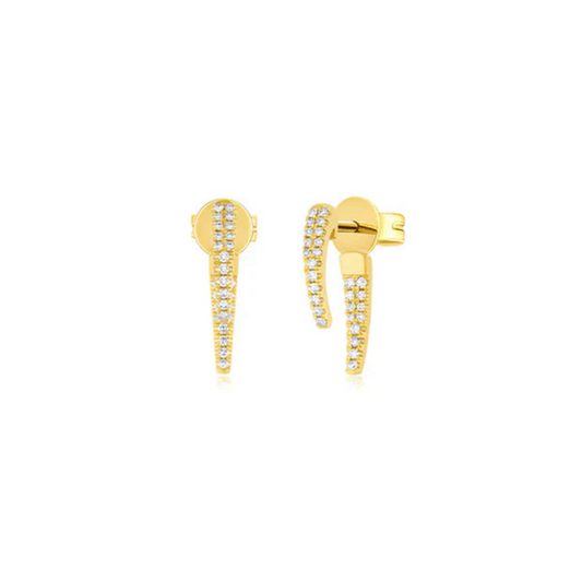Diamond Mini Hook Stud Earrings