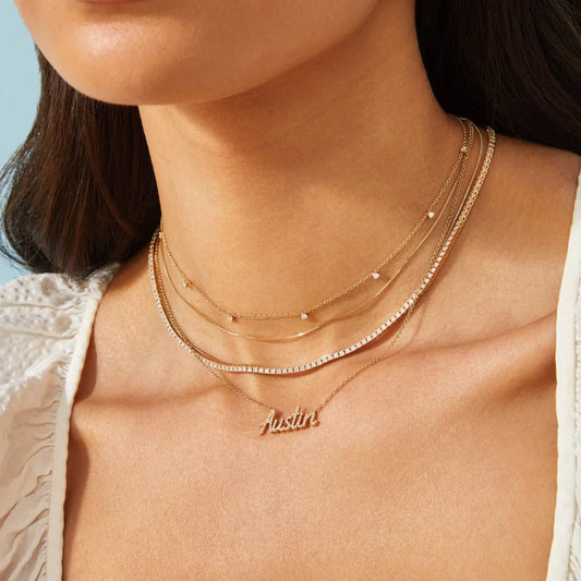 14k 7 Prong Set Necklace