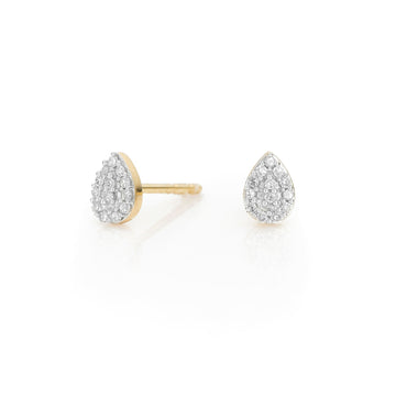 Super Tiny Solid Pavé Teardrop Posts