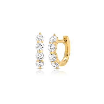 Jumbo Prong Set Diamond Mini Huggie Earrings