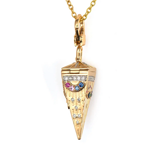 Four-Sided Pendulum Evil Eye Locket Pendant