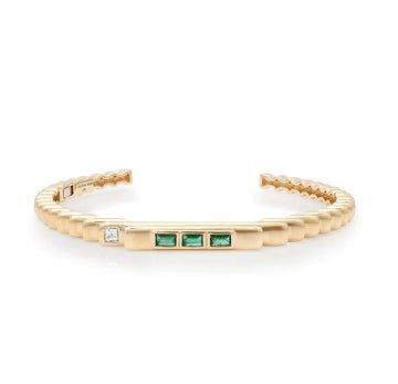 Fluted Emerald Cuff
