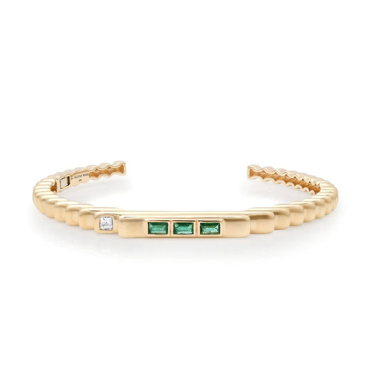 Fluted Emerald Cuff