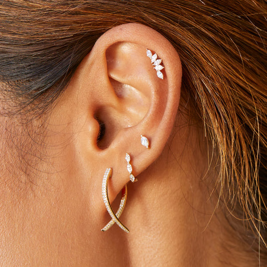 Diamond Marquise Stud Earring