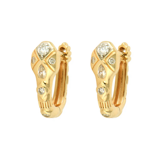 Copperhead Diamond Snake Huggie Hoop