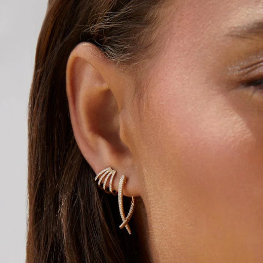 Diamond Loop Hoop Earrings