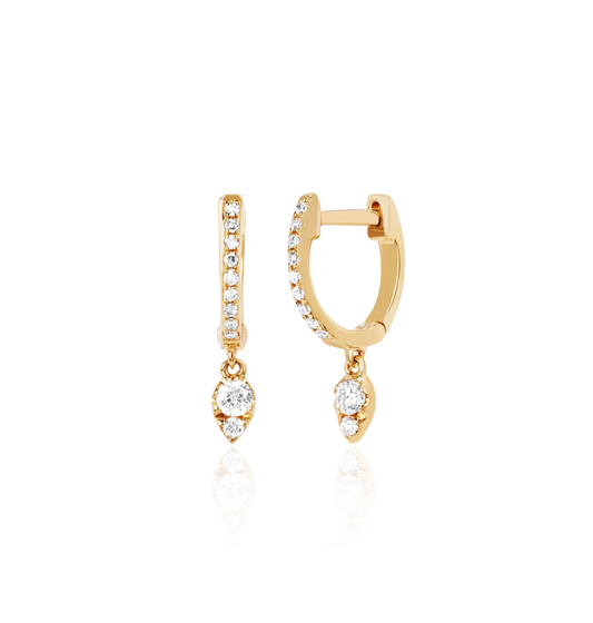 Teardrop Diamond Mini Huggie Earrings