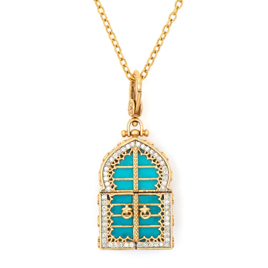 Blue City Moroccan Door Necklace Pendant