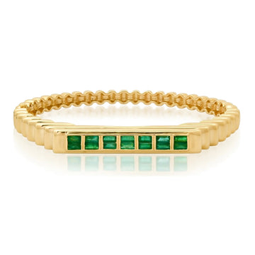Fluted Emerald Colorblock Bangle