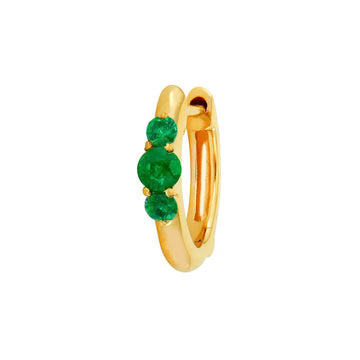 Small Emerald Prong Hoops