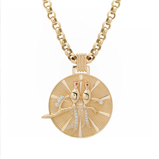 Lovebirds Medallion Pendant