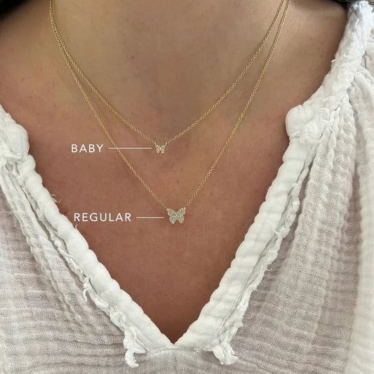 Diamond Baby Butterfly Necklace