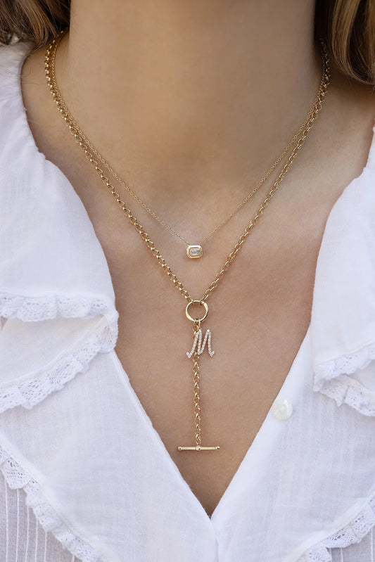 Emerald Cut Diamond Necklace