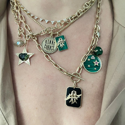 Large Onyx Lovebirds Pendant