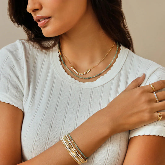14K Diamond & Gold Ball Necklace