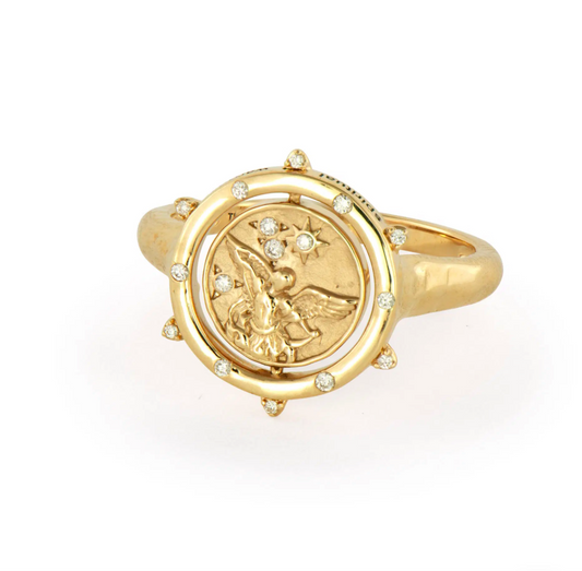 Cross/Archangel Michael Double Sided Flip Ring
