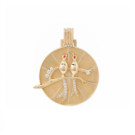 Lovebirds Medallion Pendant