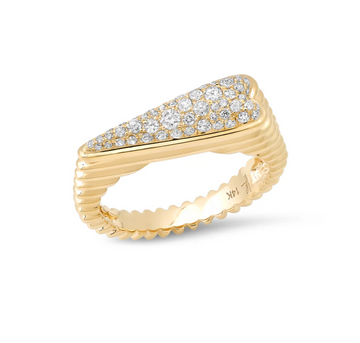Fluted Pavé Heart Ring