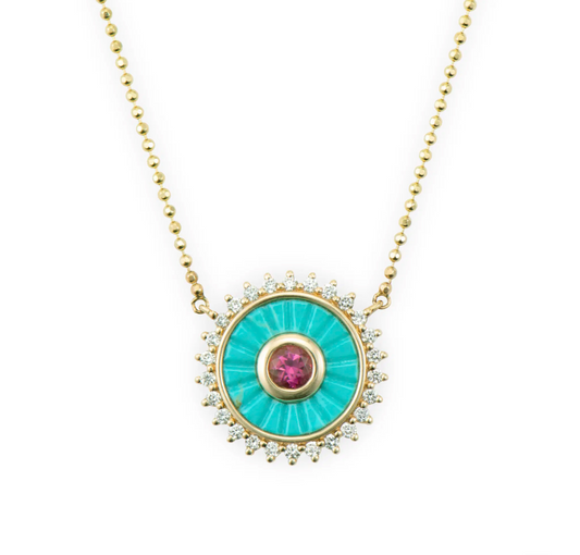 Mandala Turquoise Medalion Necklace