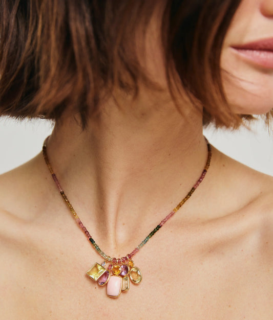 Citrine & Pink Conch Charm