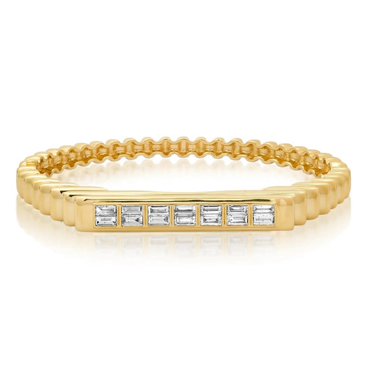 Fluted Diamond Colorblock Bangle