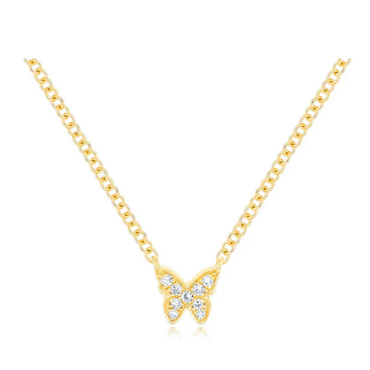 Diamond Baby Butterfly Necklace