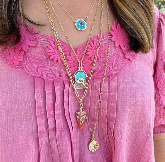 Mandala Turquoise Medalion Necklace