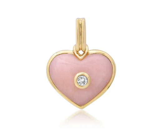 Mini Love Pendant in Pink Opal