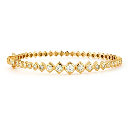 Show Your Love Graduated Bezel Set Diamond Bangle